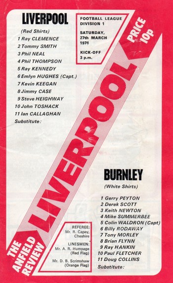 Match programme